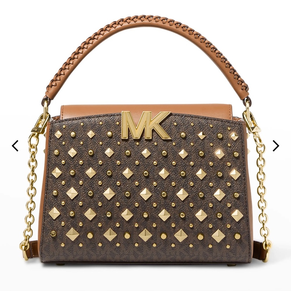 Karlie Medium Studded Monogram Crossbody Bag